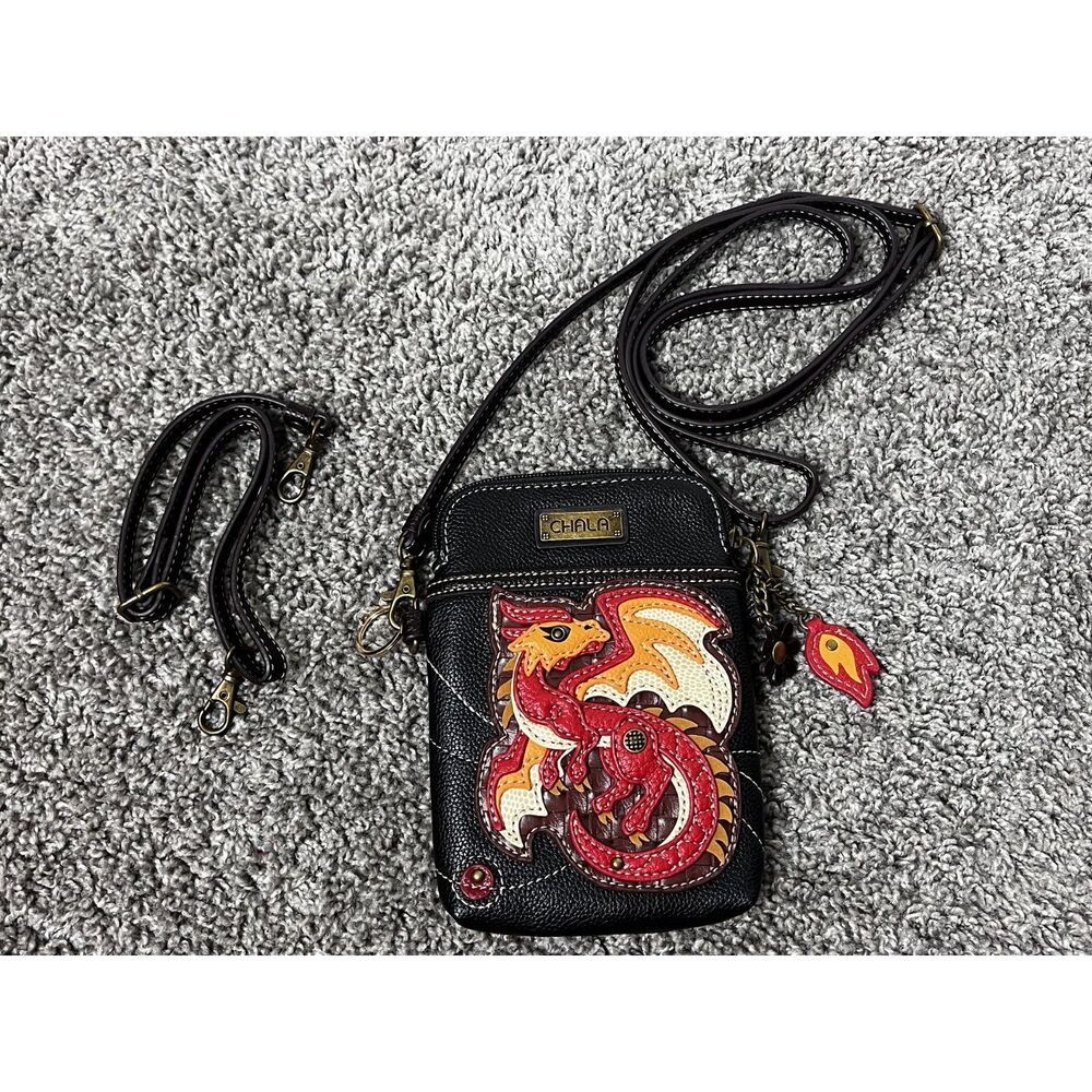 CHALA RED DRAGON Cellphone Crossbody Purse Convertible Adjustable Strap
